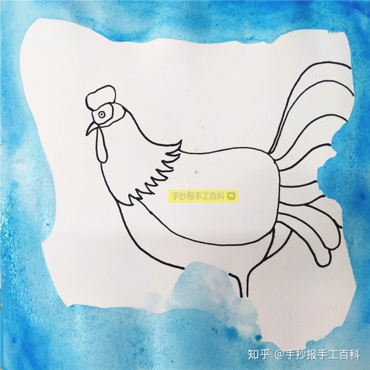 【装饰线描】装饰风格的线描，美美的大公鸡！
